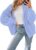 LIBSORGE Oversized Waffle Knit Cardigan Sweater