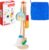 Kids Cleaning Set, 8 Pcs Wooden Housekeeping Play Set Includes Broom Mop Duster Dustpan Brushes Rag and Organizing Stand, Cleaning Toys Gift for Toddlers Girls Boys Age 3-6, Solid Beech Wood