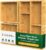 KOCWELL Bamboo Desk Drawer Organizer with Removable Dividers,Multi-Use Office Drawer Organizer Tray,Junk Drawer Organizers for Office,School,Kitchen,Makeup Supply（Original）