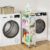 Utility Slim Rolling Storage Cart with Wheels, 4 Tier Narrow Metal Kitchen Cart Bathroom Laundry Room Organization Trolley with Wood Rack and Removable Mesh Basket for Small Space, 7.1IN White
