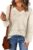 MixShe Womens Knit Sweaters 2026 Fall V Neck Long Sleeve