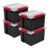 8.5 Gallon 4-Pack Waterproof Plastic Storage Bins, Airtight Silicone Gasket Seal Tote With Durable Latches, Stackable Clear Lid Black Base Container With Comfort Handles For Garage Basement Attic