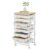 8 Drawer Rolling Plastic Storage Cart with Lockable 4-Wheel Casters & Heavy-Duty Wooden Tabletop, Multi-Purpose Mobile Utility Organizer for Classroom Craft Room Dorm Bedroom Office Pantry