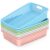 8 Pack Classroom Storage Baskets 15”x10”x3” Large Plastic Paper Trays with Handle Letter Size A4 Paper Toy Basket Turn in Trays for Library Office Desk Drawer Organizing (8, Pastel Color)