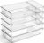 8 Pack Large Clear Plastic Drawer Organizer Bins – Acrylic Bathroom Drawer Organizer Trays – Heavy Duty Kitchen Drawer Dividers for Utensils – Non-Slip Storage Bins for Makeup, Bedroom, Office Desk