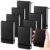 8 Pcs 4″ x 2.5″ Pocket Notebook Bulk, Mini Leather Hardcover Tiny Notepad with Tear-off Pages & Elastic Band, 50 Lined Sheets, Small Notebook for Back to School Home Office Writing Supplies, Black