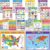 8PCS Laminated Educational Posters, Double-Sided Early Learning Posters, Fully Laminated Waterproof & Tear-Proof, Alphabet/Animals/Time/Emotions/Numbers Poster for Kindergarten Preschool Toddlers
