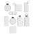 8pcs Leather Sublimation Blank Key Chain with Silver Ring for DIY
