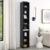 8 Tier Narrow Bookcase Tall Media Storage Cabinet for Office, Black