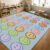 8′ x 10′ Classroom Rug for Kids with Pastel Smileys, Schoolgirl Style Educational Carpet for Preschool and Daycare, Large Play Mat for Playroom Seating and Learning Activities