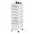 9-Drawer Narrow Plastic Storage Cart with Organizer Top, White, Rolling Casters, for Office, Bedroom, Craft Room, 14.25″L x 12.05″W x 36.19″H