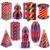 9-Pack 3D Printed Fidget Toys Set, Impossible Cone Spiral Pyramid & Little Ouchies Pain Stim for Stress Anxiety Relief, Classroom Gifts for Kids Adults, Black Red Purple Gradient + Gold Red