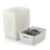 9-Packs Plastic Storage Woven Storage Baskets, Plastic Baskets with Handles, Baskets for Home and Office Organizing, White.
