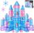 GobiDex 100PCS Magnetic Tiles Princess Castle with 4 Dolls & Stairs, Princess Magnetic Building Blocks for Kids Ages 3-5 4-8, Magnets Sensory Toddler Toys Birthday Gifts for 3+ Year Old Girls Boys