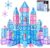 GobiDex 100PCS Magnetic Tiles Princess Castle with 4 Dolls & Stairs, Princess Magnetic Building Blocks for Kids Ages 3-5 4-8, Magnets Sensory Toddler Toys Birthday Gifts for 3+ Year Old Girls Boys
