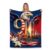 911 Memorial Eagle Twin‑Tower Statue‑of‑Liberty Flannel Throw Blanket (White,50 * 60inch)