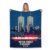 911 Memorial Twin Towers American Flag‑Print Flannel Throw Blanket (White,60 * 80inch)