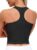 MathCat Seamless Racerback Crop Tank Tops for Women