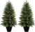 Mavis’s Diary 3ft Artificial Cedar Topiary Tree, Set of 2 Realistic Faux Evergreen Shrub Plant in Planter, Indoor Outdoor Fake Cedar Tree for Front Porch, Entryway, Office & Home Decor