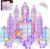 GobiDex 100PCS Unicorn Magnetic Tiles with 6 Unicorn Toys for Girls Age 4-6