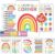 Hadley Designs 8 Calming Corner Posters for Classroom Must Haves -Calm Down Corner Supplies with Emotions Chart, School Counselor Mental Health Poster, Feelings Chart For Kids, Rainbow Classroom Decor