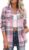 Zeagoo Flannel Shirt Women Plaid Button Down Shackets