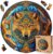 LEOGOR Wooden Jigsaw Puzzles for Adults (12 × 11.8 in), 200 Piece Wolf Puzzle with Unique Mosaic Shapes, Extra-Thick 5 mm Wood, Challenging Round Brain Teaser, Premium Gift for Adults