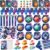 BenLouis 216Pcs Outer Space Themed Party Favors Space Alien Sticker Stampers School Stationery Set Bulk Classroom Prizes for Astronaut Planet Birthday Party Goodie Bags Fillers
