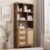 YANOSAKU 71″ Tall Bookshelf with Charging Station