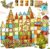 Magnetic Tiles Building Toys with 8 Magnetic Blocks for Kids Ages 3-5 4-8 | STEM Construction Kit, Educational Sensory Magnetic Toys Gifts for Ages 3-5 4-8 Toddler Boys Girls Learning Classroom