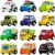 12 Pack Pull Back Cars and Trucks, Mini City Vehicle Toy Playset for Kids | Friction-Powered Mini Plastic City Vehicles Suit Travel Play, Prize Boxes and Birthday Gifts for Boys, Kids and Toddlers