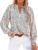 MASCOMODA Womens V Neck Floral Long Sleeve Tops