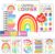 Hadley Designs 8 Calming Corner Posters for Classroom Must Haves -Calm Down Corner Supplies with Emotions Chart, School Counselor Mental Health Poster, Feelings Chart For Kids, Rainbow Classroom Decor