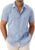 DRAZIVON Mens Linen Short Sleeve Button Down Shirts