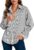 ITNPBWUS Women Striped Button Down Shirt