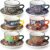 vancasso 8 oz Cappuccino Cups with Saucers Set of 6, Bohemian Ceramic Coffee Cup for Latte, Tea, Espresso, Microwave & Dishwasher Safe – Porcelain Tea Cups and Saucers for Kitchen or Cafe