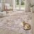 UERMEI 5×7 Washable Area Rug for Living Room: Modern Neutral Abstract Soft Low Pile Carpet Non-Slip Pet Kids Friendly Indoor Decor for Bedroom Dining Room Home Office Nursery Blue Brown