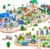 172Pcs Wooden Train Set for Toddlers, Wooden Train Track – Expandable and Changeable, Safe Educ
