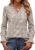 FUNLINGO Women Long Sleeve V Neck Collared Shirts