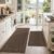 BEQHAUSE Kitchen Rugs Non-Slip Washable Rug Sets of 2, Machine Washable Kitchen Mats Absorbent Soft Kitchen Runner Rugs for Floor,Sink,Hallway,Laundry,24”x36”+24”x60”, Brown