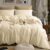 Muslin Duvet Cover 100% Washed Cotton, Queen Size Duvet Cover Set Linen Like, Minimalist Soft Comforter Cover 3 Pieces, Lightweight Gauze Duvet Cover with 2 Pillowcases, 90”x90”, Cream White