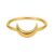 925 Sterling Silver Gold Plated Crescent Moon Ring | Handmade Stackable Jewelry (7.5)