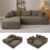 95″ L-Shaped Modular Cloud Sectional Sofa Boneless Couches for Living Room, Comfy Corduroy Fluffy Couch with Deep Seat, Flexible Module Combination, No Assembly Boneless SOFE(Camel, Left Facing)