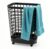 95L Large Plastic Laundry Hamper, Black, Slim Rectangular, Ventilated, Reinforced Handles,Tall Clothes Basket for Bathroom, Dorm, and Closet