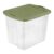 95 Qt Storage Bin, Clear Plastic with Full-Grip Handles, Stackable, Green