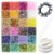 9600Pcs 7mm Tube Beads Kit Glass Bugle Seed Beads Small Craft Bead with Two Crystal String for Jewelry Making DIY Crafting Bracelet Necklaces Embroidery, Home Decoration (24 Colors)