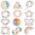 96 PCS Anxiety Sensory Stickers Textured Calm Stickers Tactile Rough Fidget Mindfulness Meditate Stripes for Adults Anti Tension Anxiety Relief Office Supplies 12 Styles
