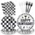 96Pcs Chess Birthday Party Decorations Chessboard Plates, Serves 24