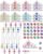 96 Pcs Princess Pretend Party Costume Dress up Play Set Includes 24 Crown Tiaras, 24 Star Wands, 48 Pcs Little Girl Jewel Rings, Princess Girls Party Favors Costume Play Set for Little Girls (Cute)
