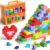 97PCS Building Blocks Set with Storage Box & Base Plate – STEM Educational Toys for Toddlers, Kids Ages 3+, Compatible with Major Large Particle Building Block